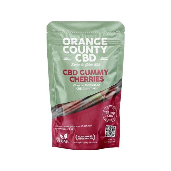 made by: Orange County price:£9.50 Orange County CBD 200mg Gummy Cherries - Grab Bag next day delivery at Vape Street UK