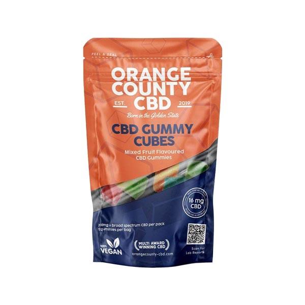 made by: Orange County price:£9.50 Orange County CBD 200mg Gummy Cubes - Grab Bag next day delivery at Vape Street UK