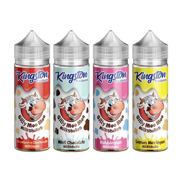 made by: Kingston price:£7.00 Kingston Silly Moo Moo Milkshakes 120ml Shortfill 0mg (70VG/30PG) next day delivery at Vape Street UK