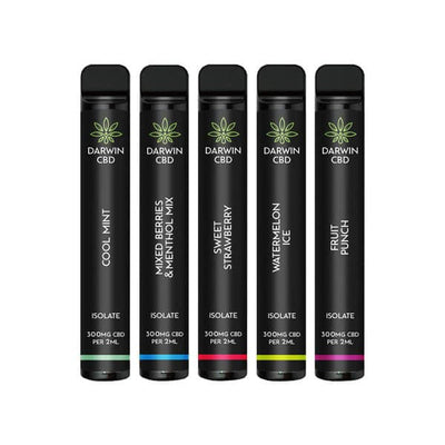 made by: Kingston price:£7.65 Darwin 300mg CBD Isolate Disposable Vape Device 600 Puffs next day delivery at Vape Street UK