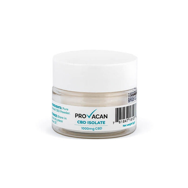 made by: Provacan price:£15.20 Provacan 1000mg CBD Isolate Powder - 1g next day delivery at Vape Street UK