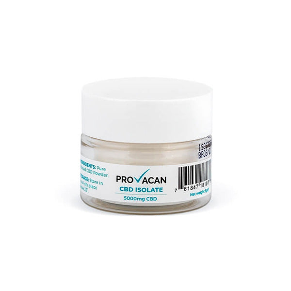 made by: Provacan price:£47.50 Provacan 5000mg CBD Isolate Powder - 5g next day delivery at Vape Street UK