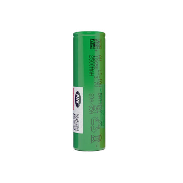 made by: AW price:£5.04 AW 25T 18650 2500mAh Battery next day delivery at Vape Street UK