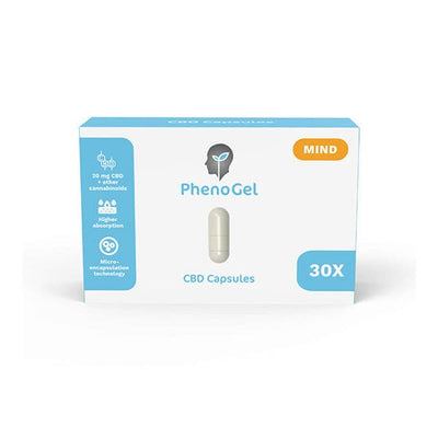 made by: PhenoGel price:£30.88 PhenoGel Mind 600mg CBD Capsules - 30 Caps next day delivery at Vape Street UK