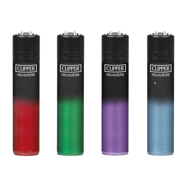 made by: Clipper price:£52.40 40 Clipper CP11RH Classic Large Flint Black Crystal Gradient Lighters - CL2C252UKH next day delivery at Vape Street UK