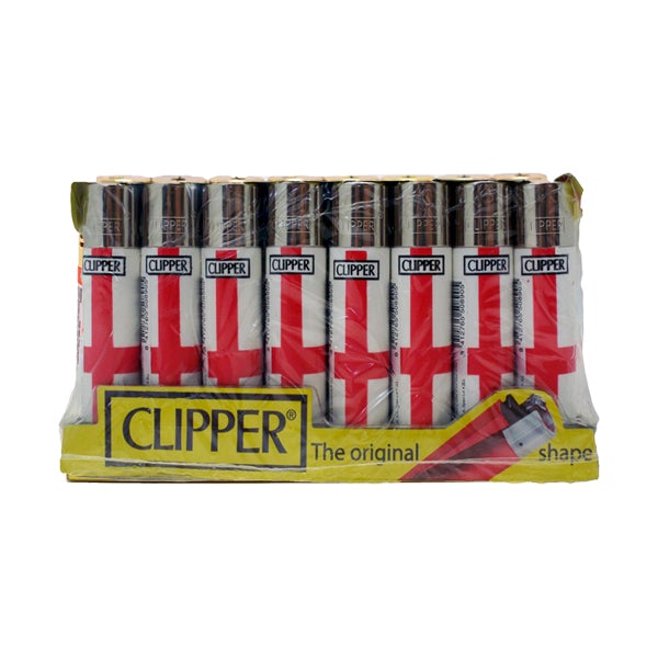 made by: Clipper price:£52.40 40 Clipper CP11RH Classic Flint England Flag Lighters - CL5C048UKH next day delivery at Vape Street UK