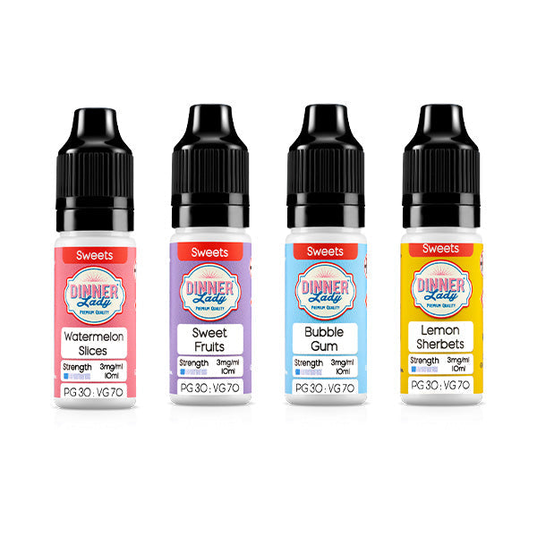 made by: Dinner Lady price:£2.60 3mg Dinner Lady 50:50 Sweets 10ml (50VG/50PG) next day delivery at Vape Street UK