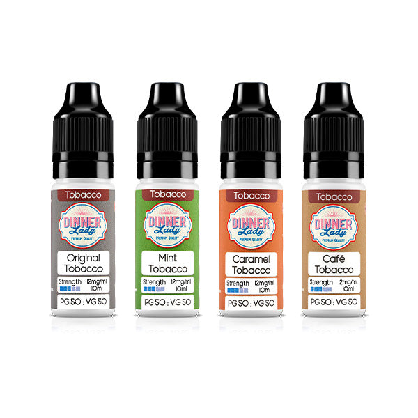 made by: Dinner Lady price:£2.60 12mg Dinner Lady 50:50 Tobacco 10ml (50VG/50PG) next day delivery at Vape Street UK