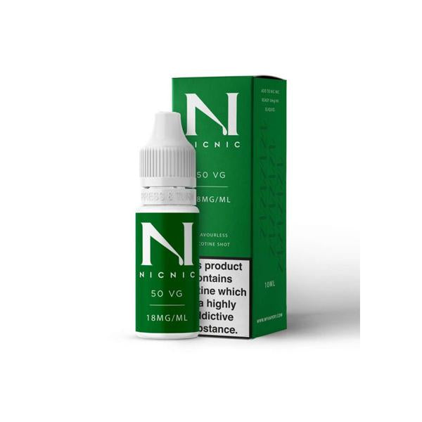 made by: Nic Nic price:£1.20 18mg Nic Nic Flavourless Nicotine Shot 10ml 50VG next day delivery at Vape Street UK