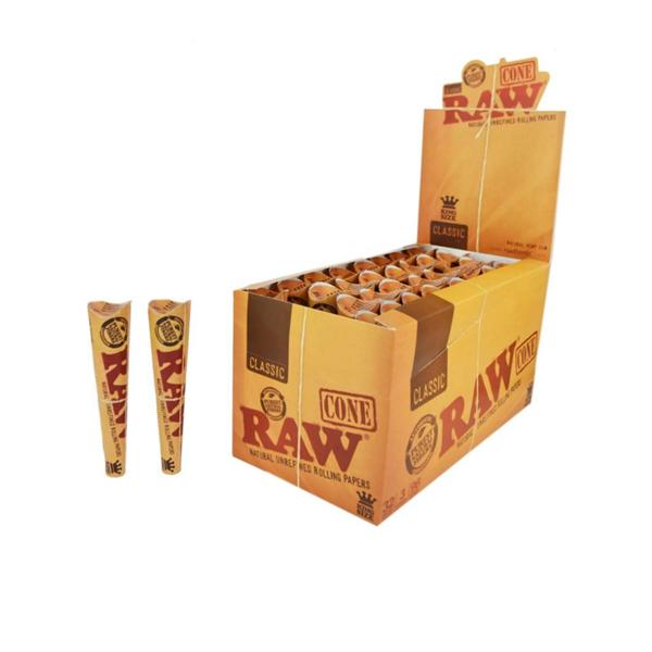 made by: Raw price:£56.60 6 x 32 RAW Classic Natural Hemp 1¼ Pre-Rolled Cones next day delivery at Vape Street UK