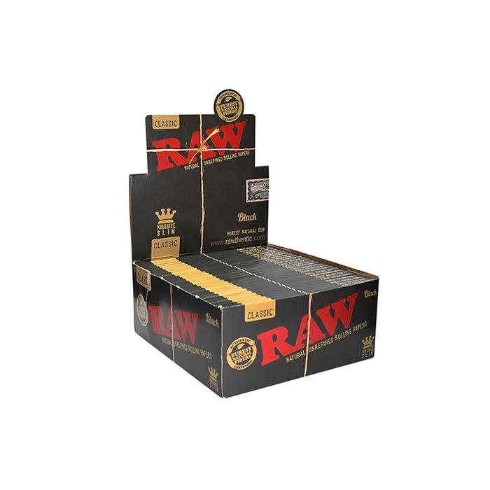 made by: Raw price:£42.53 Raw Classic King Size Slim Black Rolling Papers next day delivery at Vape Street UK