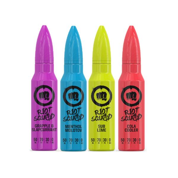 made by: Riot Squad price:£9.99 Riot Squad 0mg 50ml Shortfill (70VG/30PG) next day delivery at Vape Street UK
