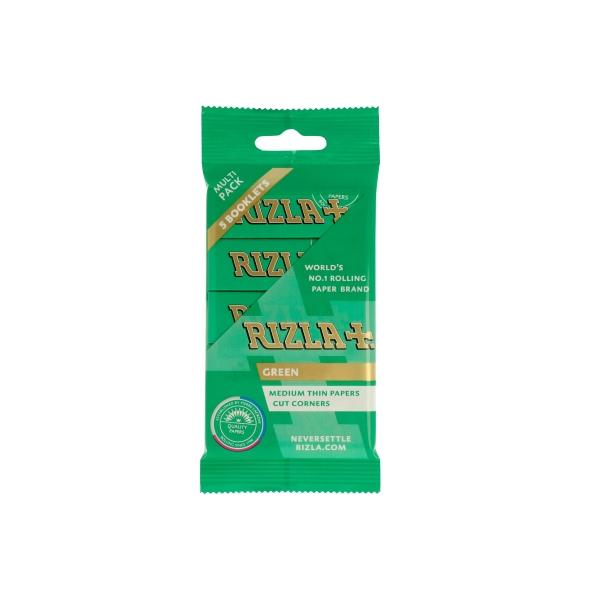 made by: Rizla price:£1.47 5 Pack Green Regular Rizla Rolling Papers (Flow Pack) next day delivery at Vape Street UK