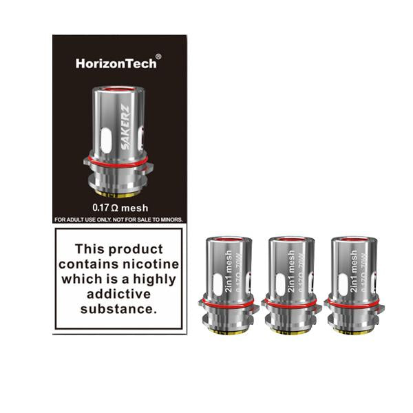 made by: HorizonTech price:£8.64 Horizon Tech Sakerz 2in1 Mesh Coils 0.17ohm next day delivery at Vape Street UK