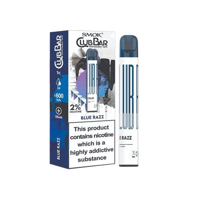made by: Smok price:£3.24 20mg Smok Club Bar Disposable Vape Pen 600 Puffs next day delivery at Vape Street UK