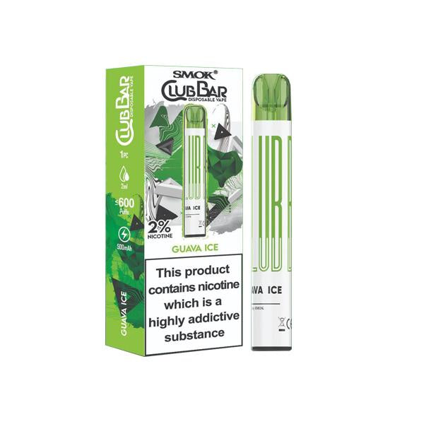 made by: Smok price:£3.24 20mg Smok Club Bar Disposable Vape Pen 600 Puffs next day delivery at Vape Street UK