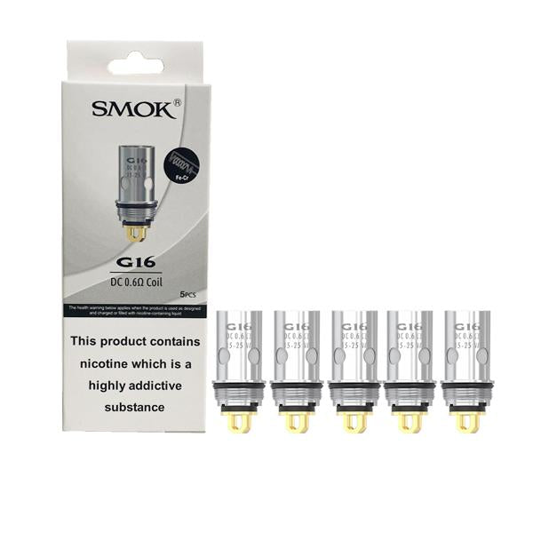 made by: Smok price:£11.12 Smok G16 DC Replacement Coil 0.6ohm next day delivery at Vape Street UK