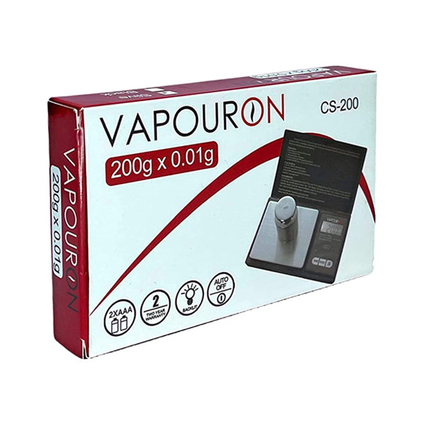 made by: Vapouron price:£15.90 Vapouron CS Series 0.01g - 200g Digital Scale (CS-200) next day delivery at Vape Street UK