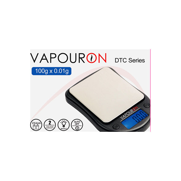 made by: Vapouron price:£8.90 Vapouron DTC Series 0.01g - 100g Digital Mini Scale (DTC-100) next day delivery at Vape Street UK
