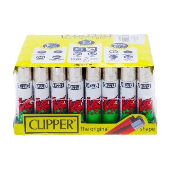 made by: Clipper price:£52.40 40 Clipper Refillable Classic Lighters Wales Flag - CL5C047UKH next day delivery at Vape Street UK