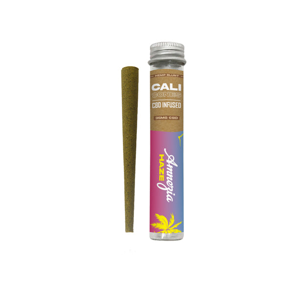 made by: Cali Cones price:£5.25 Cali Cones Hemp 30mg Full Spectrum CBD Infused Cone - Amnesia Haze next day delivery at Vape Street UK
