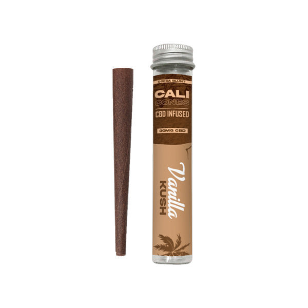 made by: Cali Cones price:£5.25 Cali Cones Cocoa 30mg Full Spectrum CBD Infused Cone - Vanilla Kush next day delivery at Vape Street UK