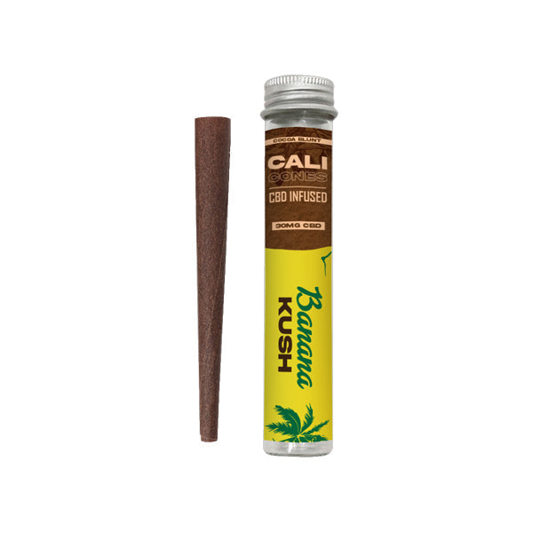 made by: Cali Cones price:£5.25 Cali Cones Cocoa 30mg Full Spectrum CBD Infused Cone - Banana Kush next day delivery at Vape Street UK