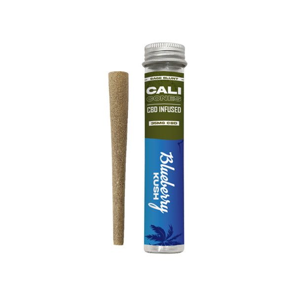 made by: Cali Cones price:£5.25 Cali Cones Sage 30mg Full Spectrum CBD Infused Cone - Blueberry Kush next day delivery at Vape Street UK