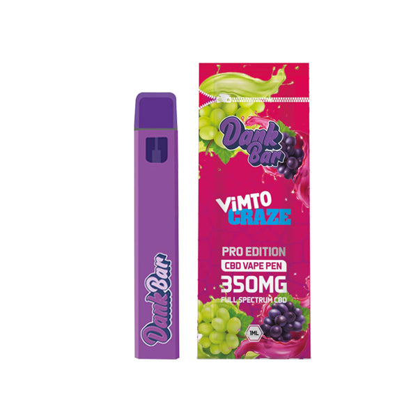 made by: Purple Dank price:£9.90 Dank Bar Pro Edition 350mg Full Spectrum CBD Vape Disposable by Purple Dank - 12 flavours next day delivery at Vape Street UK