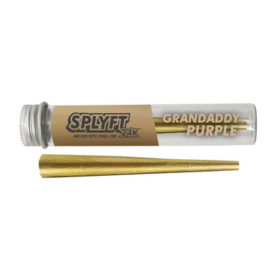 made by: SPLYFT price:£21.00 SPLYFT 24K Gold Edition 25mg CBD Infused Cones – Granddaddy Purple next day delivery at Vape Street UK