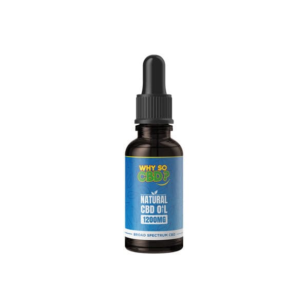 made by: Why So CBD price:£15.11 Why So CBD? 1200mg Broad Spectrum CBD Natural Oil - 30ml next day delivery at Vape Street UK