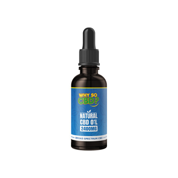 made by: Why So CBD price:£28.41 Why So CBD? 2400mg Broad Spectrum CBD Natural Oil - 50ml next day delivery at Vape Street UK