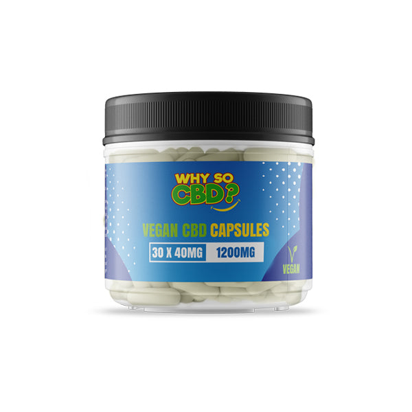made by: Why So CBD price:£15.11 Why So CBD? 1200mg CBD Vegan Capsules - 30 Caps next day delivery at Vape Street UK