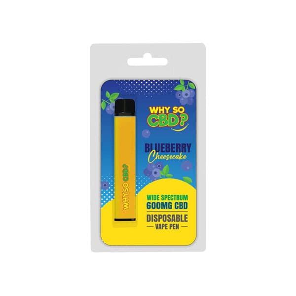 made by: Why So CBD price:£12.51 Why So CBD? 600mg Wide Spectrum CBD Disposable Vape Pen - 12 Flavours next day delivery at Vape Street UK