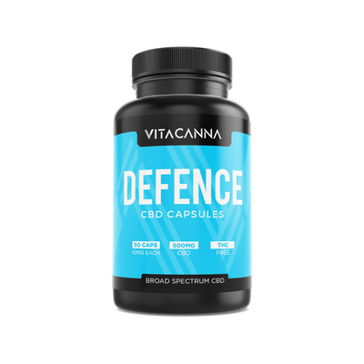 made by: Vitacanna price:£20.81 Vitacanna 500mg Broad Spectrum CBD Vegan Capsules - 50 Caps next day delivery at Vape Street UK