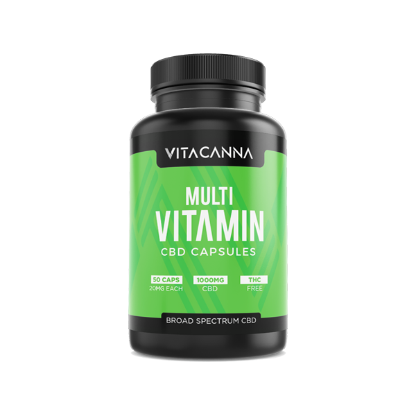 made by: Vitacanna price:£37.91 Vitacanna 1000mg Broad Spectrum CBD Vegan Capsules - 50 Caps next day delivery at Vape Street UK