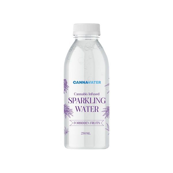 made by: Cannawater price:£2.38 Cannawater Cannabis Infused Forbidden Fruits Sparkling Water 250ml next day delivery at Vape Street UK