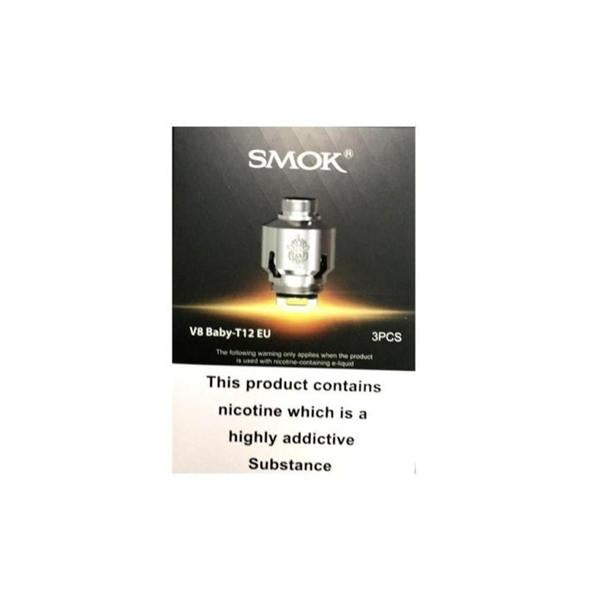 made by: Smok price:£12.48 Smok V8 Baby T12 EU Coil – 0.15 Ohm next day delivery at Vape Street UK