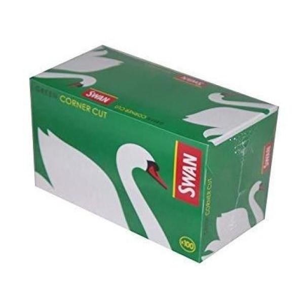 made by: Swan price:£14.60 100 Swan Green Regular Corner Cut Rolling Papers next day delivery at Vape Street UK